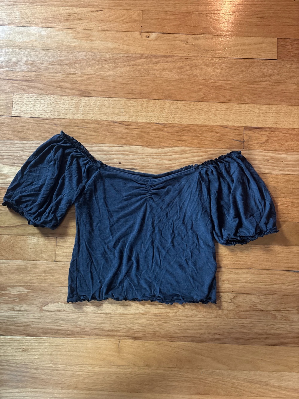 American Eagle Outfitters Black Off the Shoulder Tee